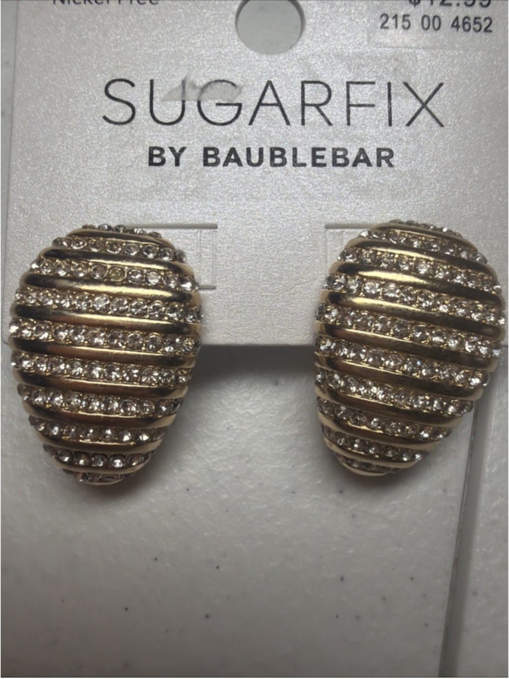 SUGARFIX by BaubleBar Gold and Crystal Oval Statement Stud Earrings - Gold
